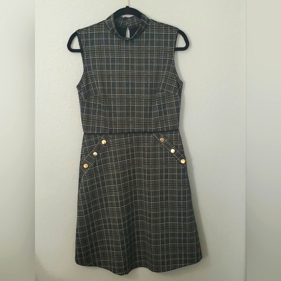 Enfocus Studio Dresses & Skirts - Enfocus Studio Green Plaid Sleeveless Dress
